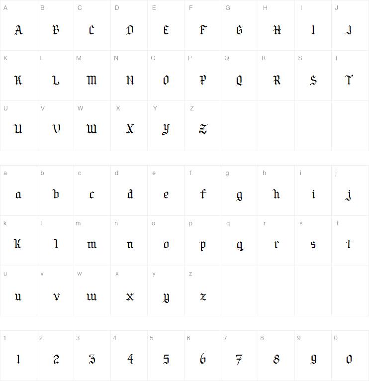 Por Siempre Gótica字体