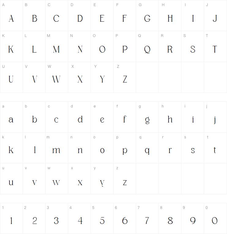 Romans lovers Light字体