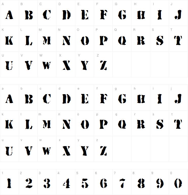 Rugged Stencil字体