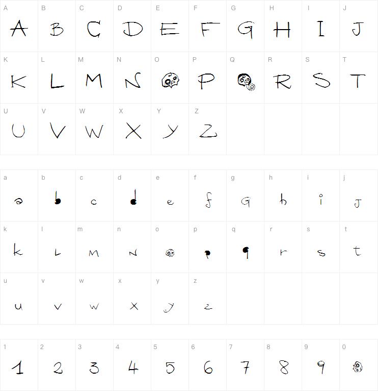 SAMUTOJJ handwrite massive skul字体