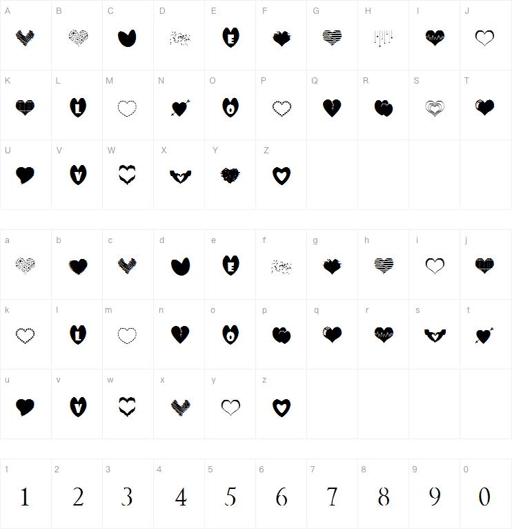 Sexy Love Hearts字体