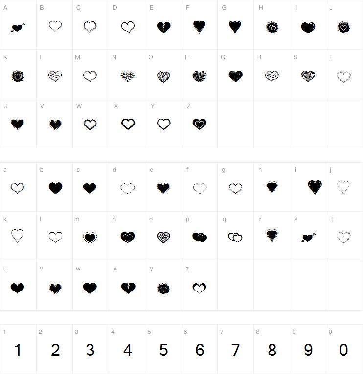 Sexy Love Hearts 2字体