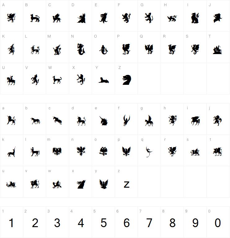 SL Mythological Silhouettes字体