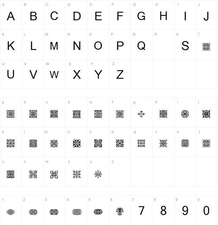 SL Square Ornaments字体