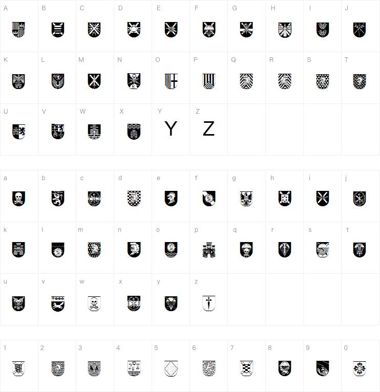Spanish Army Shields字体