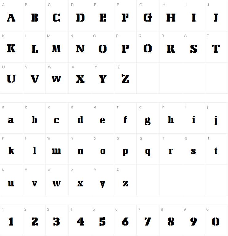 Stencil Export字体