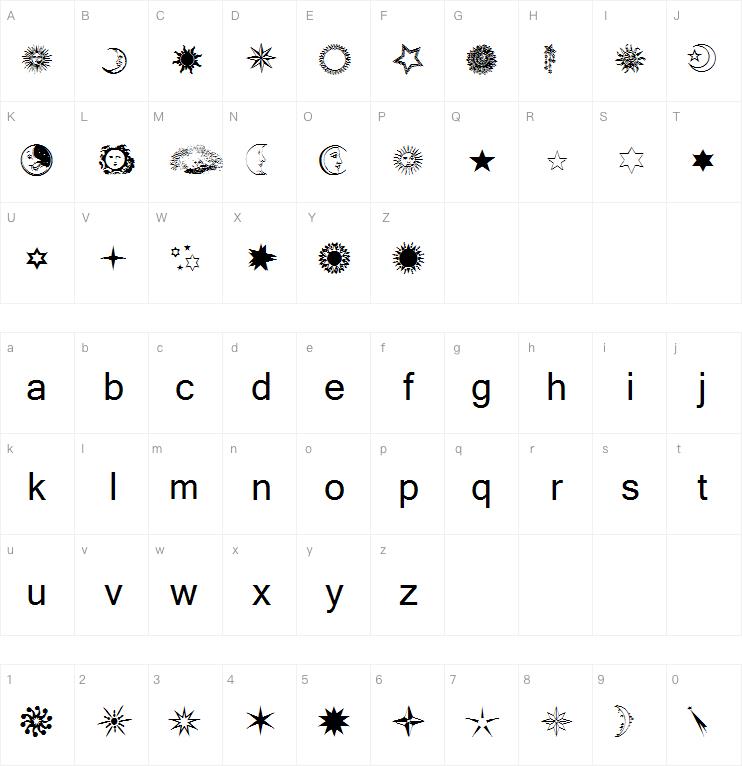 Sun Moon  Stars字体