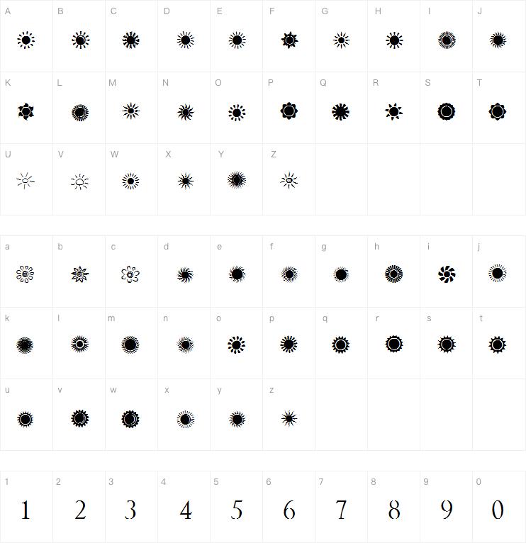 Suns and Stars字体