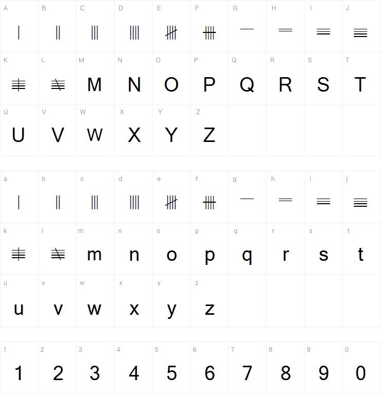 Tally Mark字体