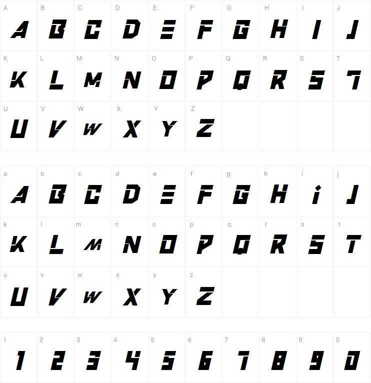 TRACKE OBLIQUE字体