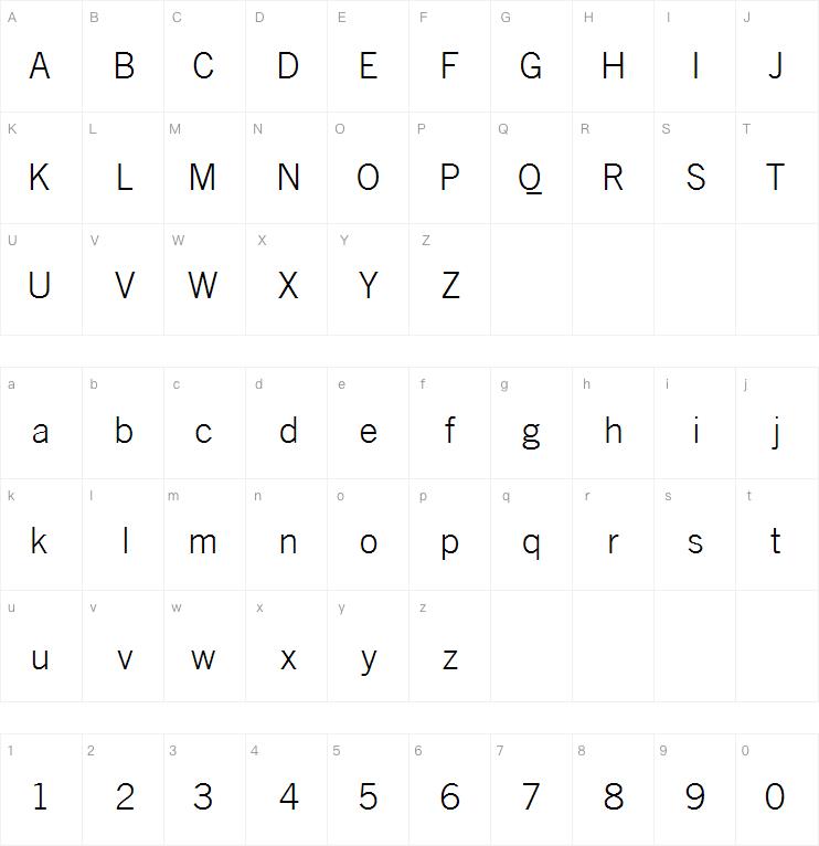 TraditionSansXLight字体