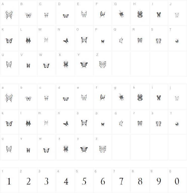 Tribal Butterflies字体