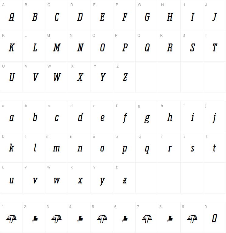 Uchrony Slab Italic字体