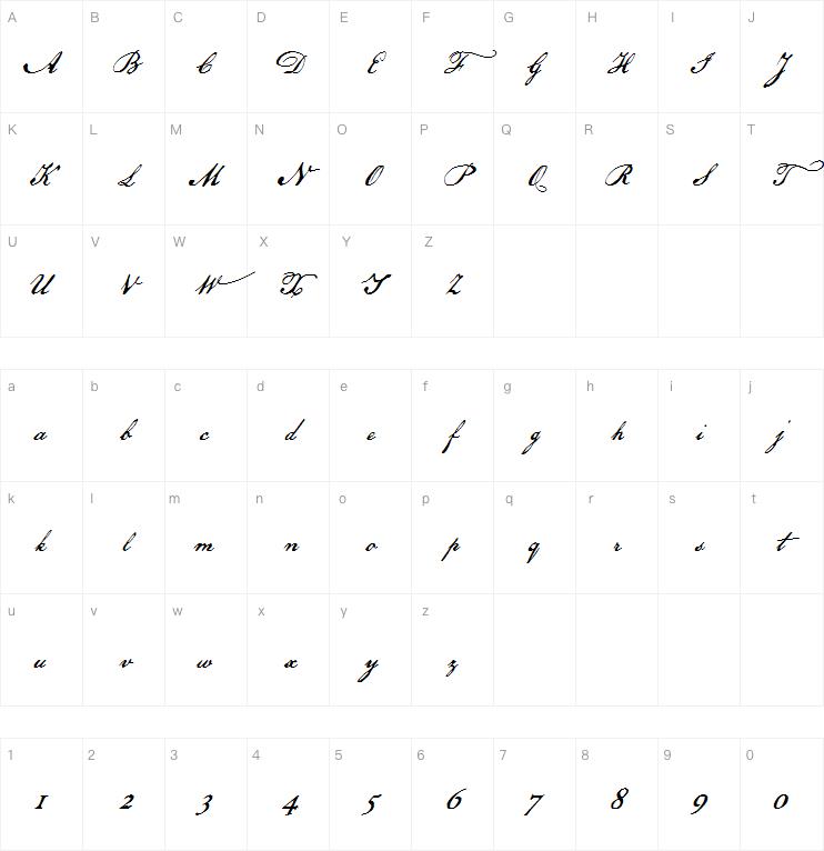 US Declaration字体