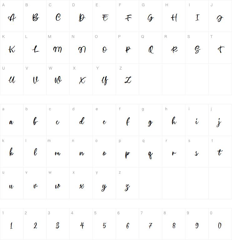 Wellytonia Script字体