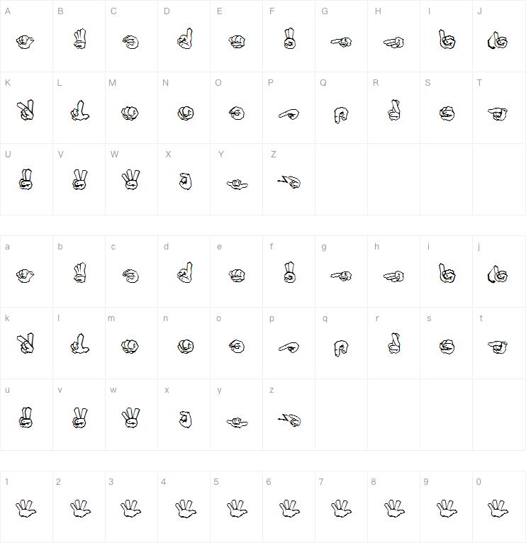 Finger Alphabet Graffiti字体