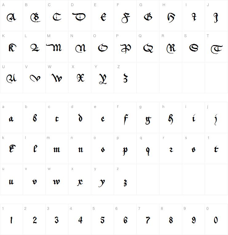 _a e i o u字体