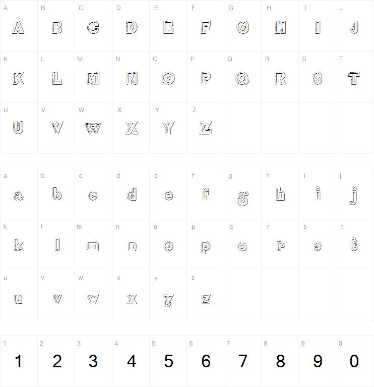 DelamotteLargeRelief Beveled字体