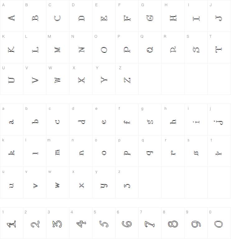 AEZ outline vertical字体