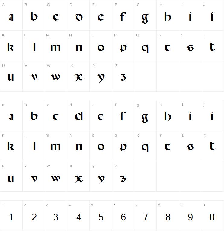 Spanish Round Bookhand, 16th c.字体