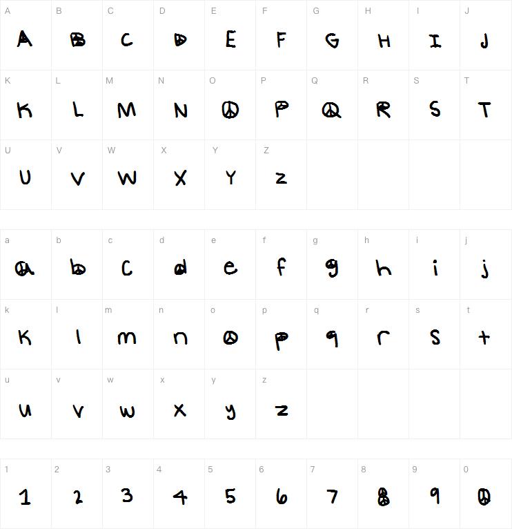 peace字体
