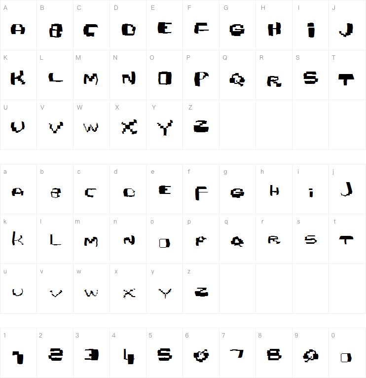 Damaged pix字体