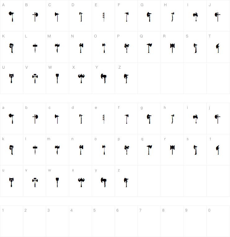 axe for warrior字体