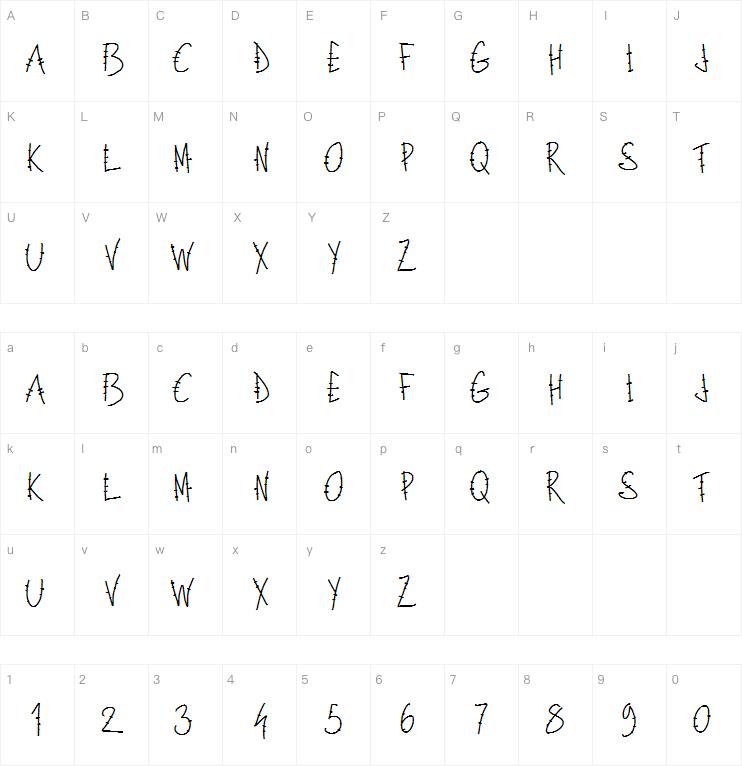 PWLettresbarres字体