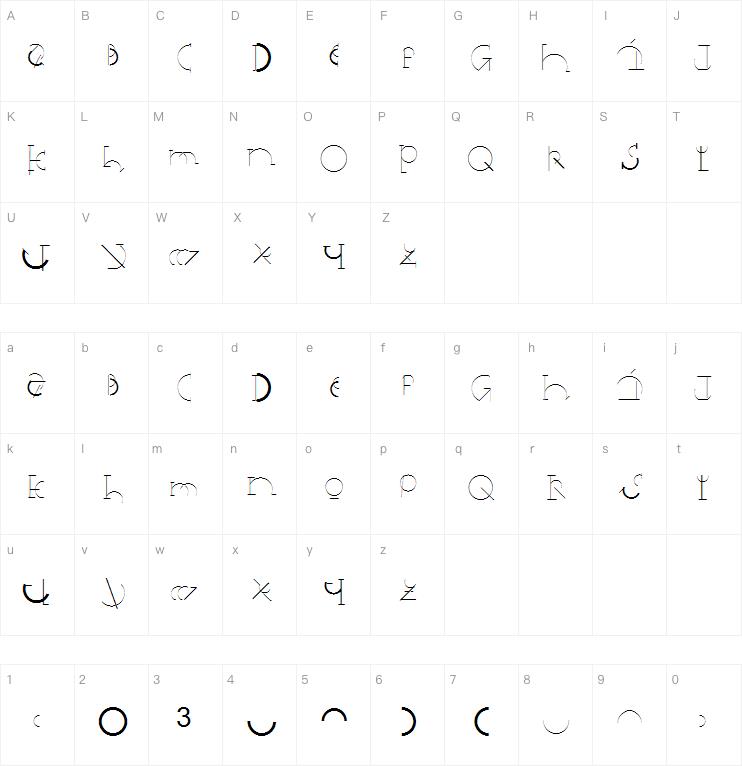 Half Circle Alphabet XP字体