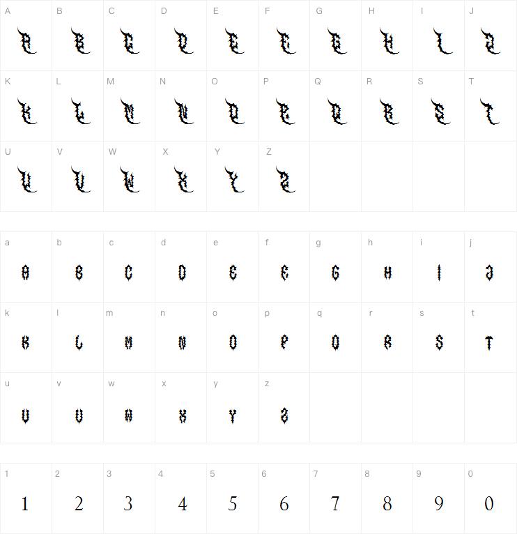 crush metal字体