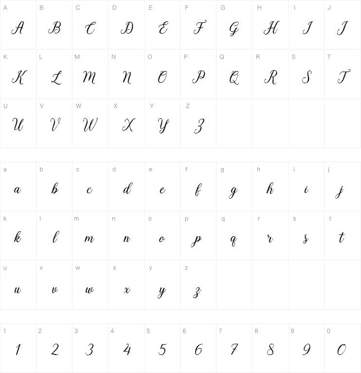 bethanya字体