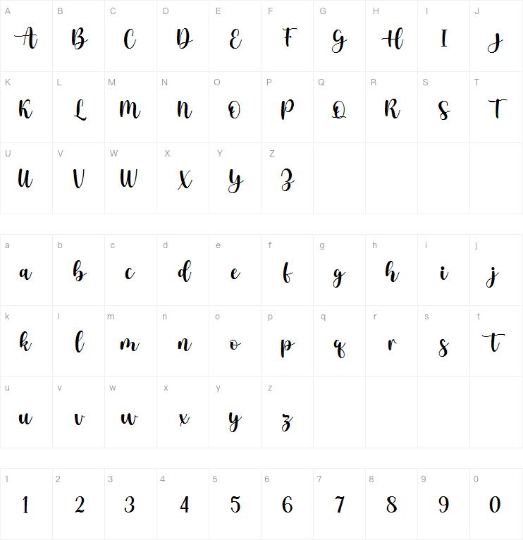 justine garden字体