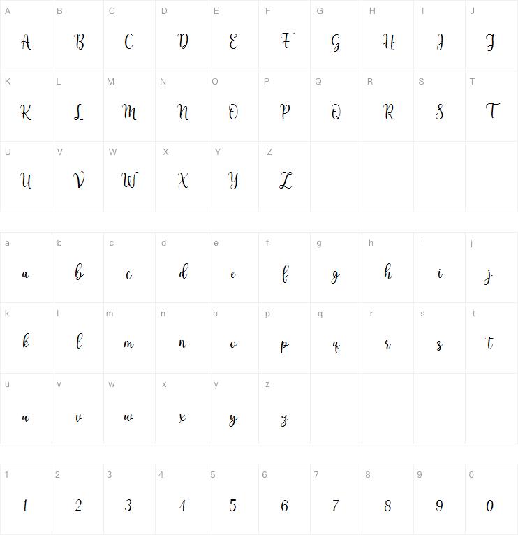 the beautiful night字体