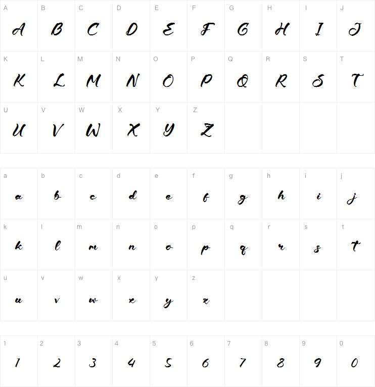 flutery crystale字体