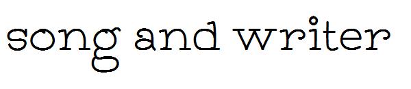 song and writer字体