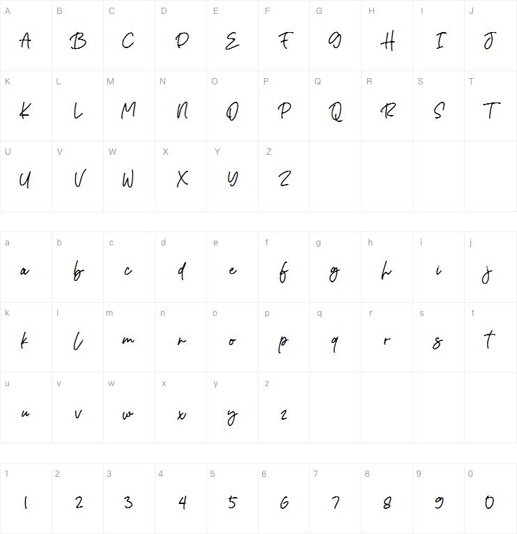 zigas signature字体