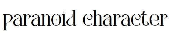 paranoid character字体