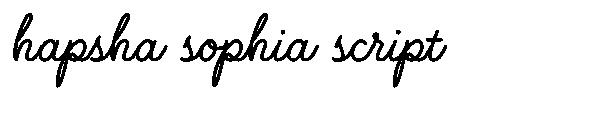 hapsha sophia script字体