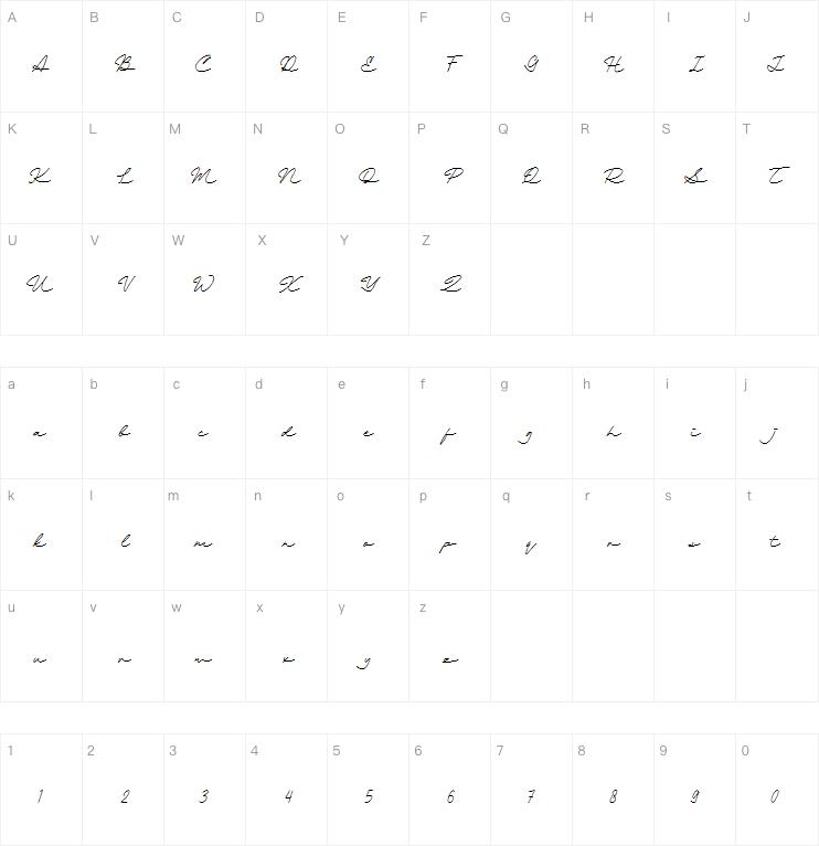 Tulisan signature字体