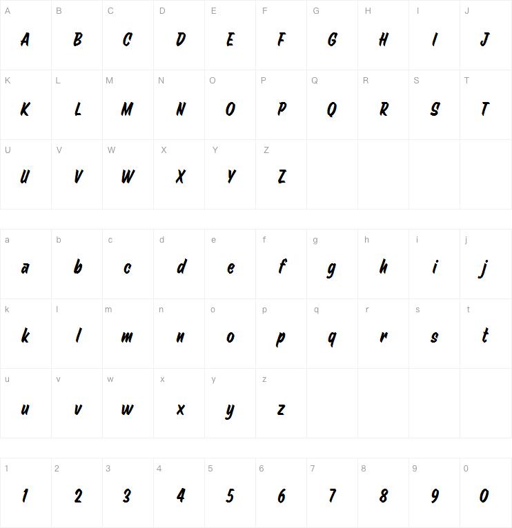 Owltail brush字体