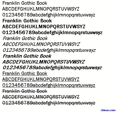 Franklin Gothic Book字体