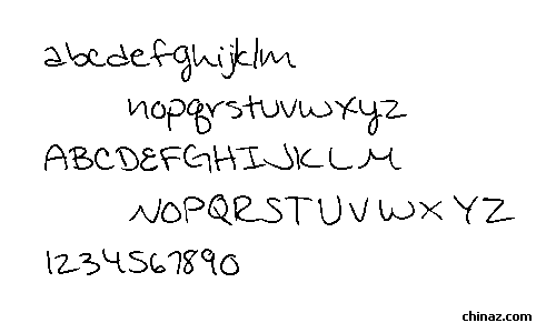 Jennifers hand writing字体