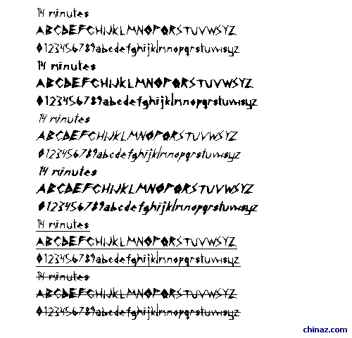 14 minutes字体