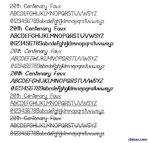 20th Centenary Faux字体
