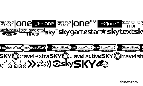 Sky tv channel logos字体