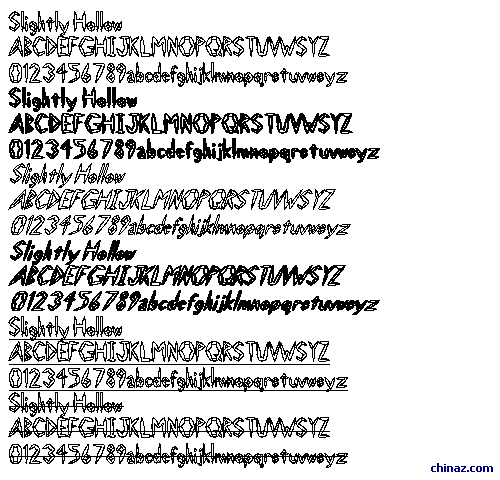 Slightly Hollow字体