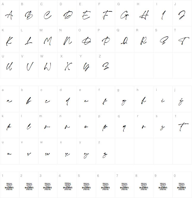 monita signature字体