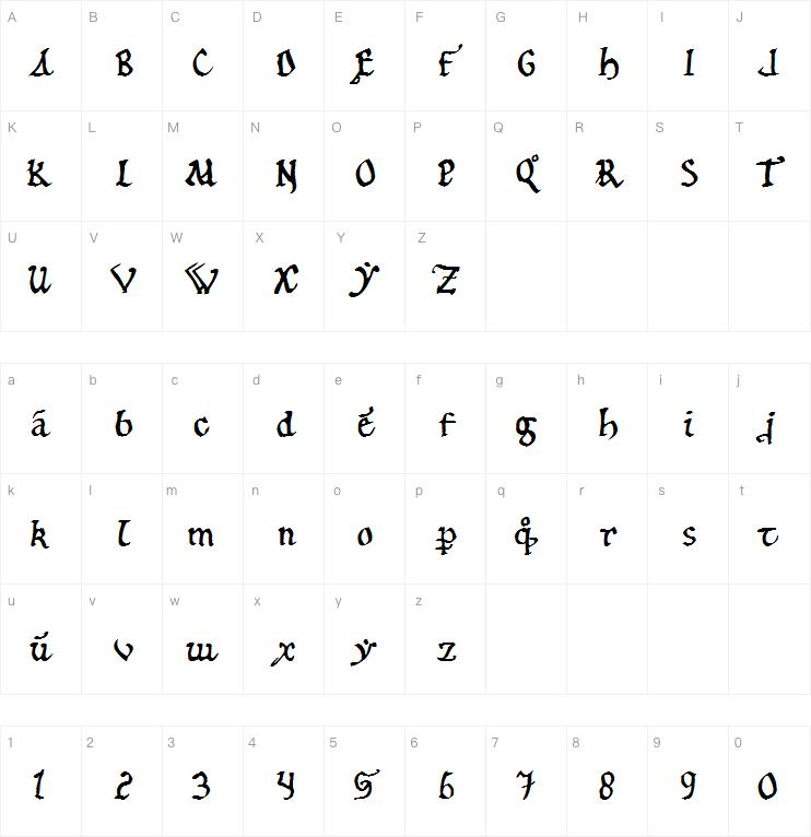 12 th c. Abbey字体