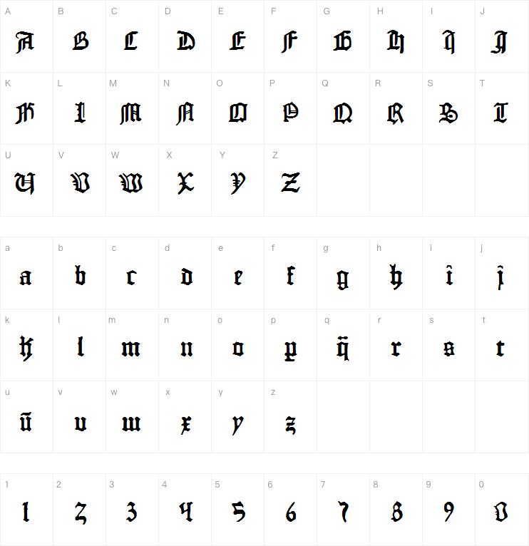 1454 Gutenberg Bibel字体
