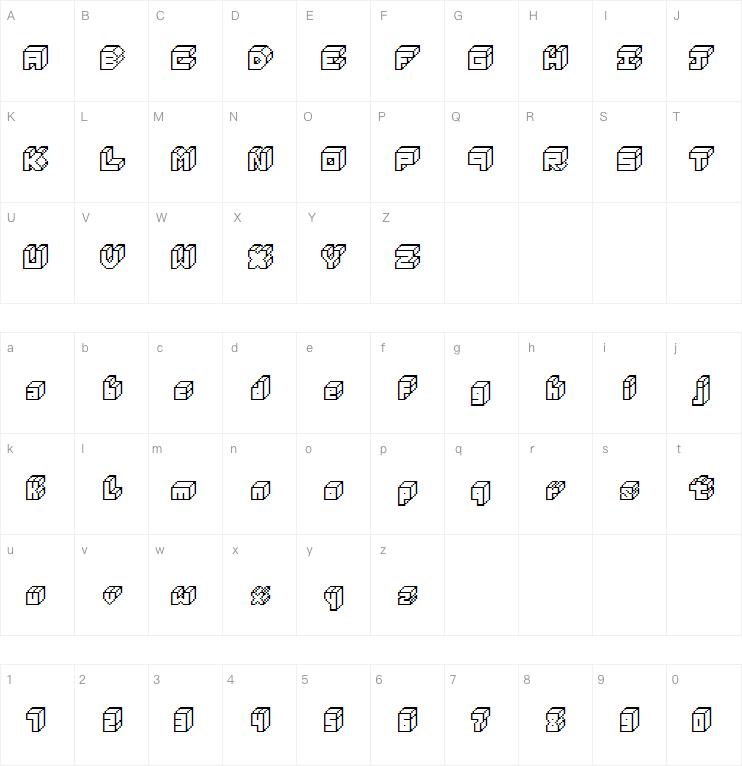 3D Thirteen Pixel Fonts字体